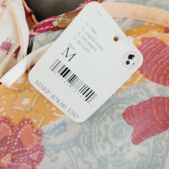 Free People Womens Tied To You Tank Tropical Combo Boho - Picture 4 of 11